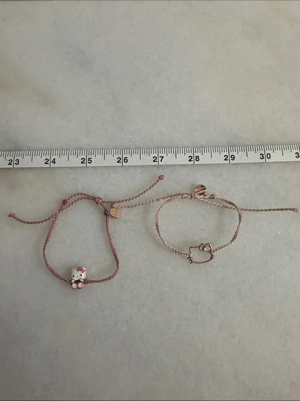 Hello Kitty Pink and Rose Gold Cord Bracelets - Kids Accessories